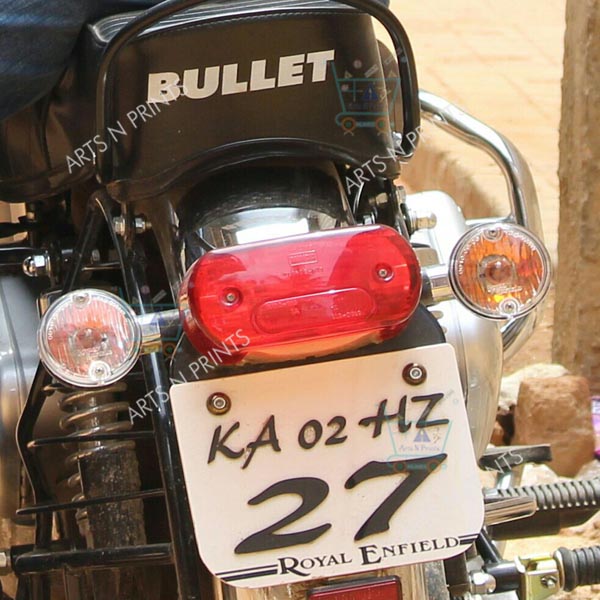 royal enfield bullet number plate designs led