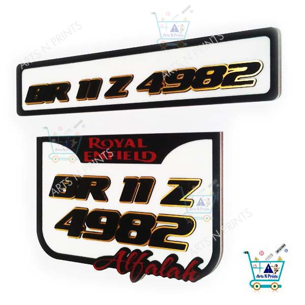 royal enfield bullet number plate designs led