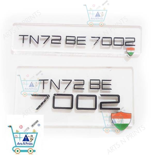 glass number plate for royal enfiedld